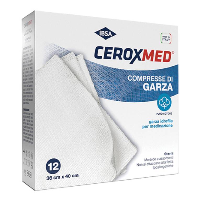 GARZA CEROXMED 36X40CM COT 12P